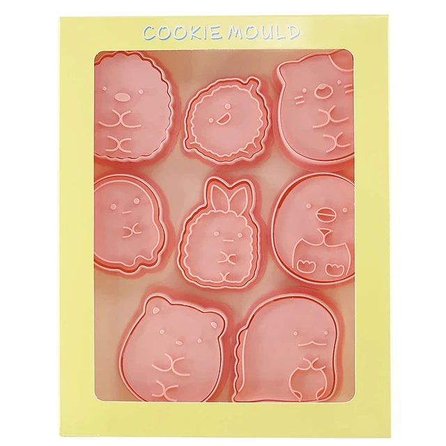 Cookie Cutters Plastic 3D Cute Cartoon Pressable Biscuit Mold 4