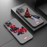 bandai spiderman matte hard pc protective case cover for iphone 12 13 pro max xr xs x iphone 11 7 8 plus se 2020 phone case bag