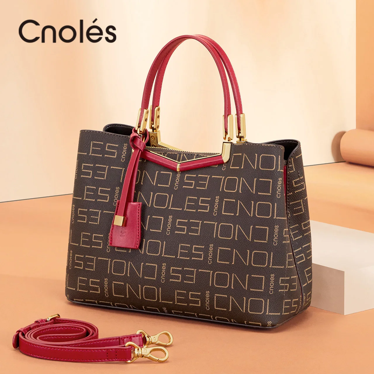 Cnoles Women Handbag 2022 Luxury Brand Designer Shoulder Bag Lady's Tote Bag Vintage Business Female Bag