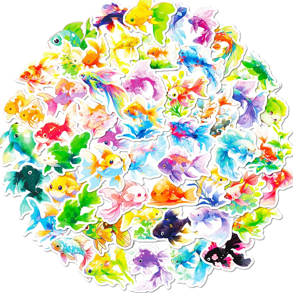 

10/50Pcs Cute Cartoon Rainbow Fish Marine Animal Varied Graffiti Stickers DIY Travel Luggage Notebook Backpack Decoration Decals