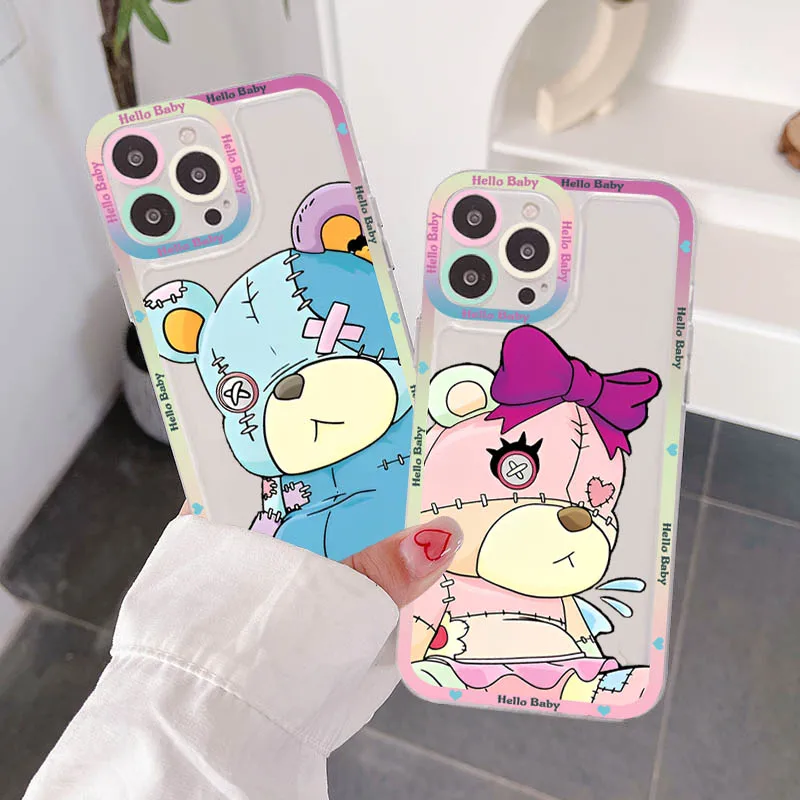 

MaiYaCa Zombie teddy bear Phone Case for iPhone 11 12 13 Mini Pro Max 14 Pro Max Case shell