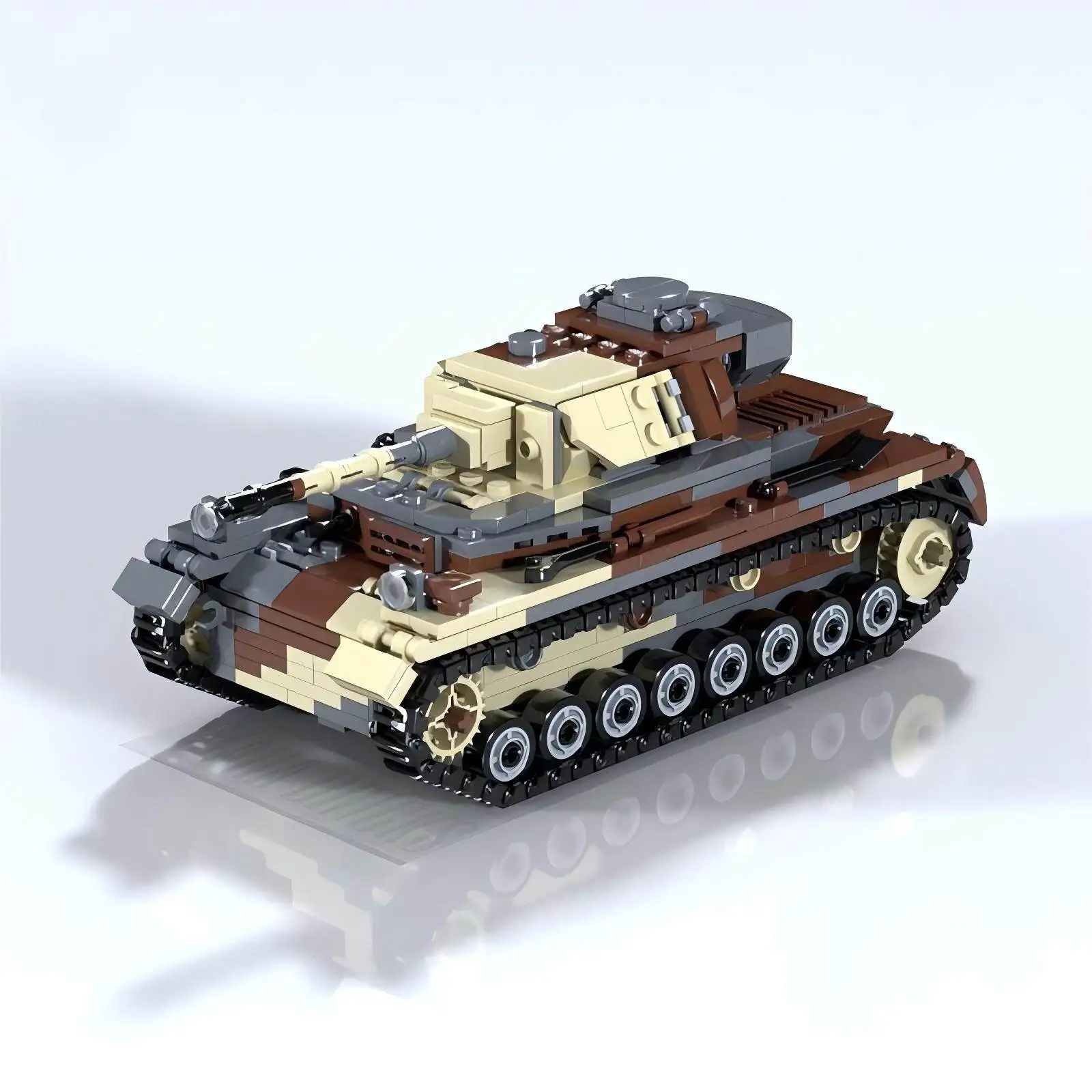 Фото Креативный конструктор серии Military: Немецкий танк Panzer IV D-типа, MOC, детские сборные игрушки, подарок на день рождения для мальчика, украшение №3