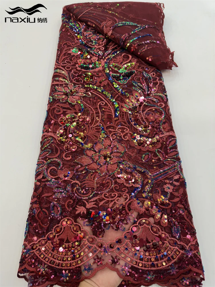 

Madison-Latest African Lace Fabric, Нигерийская кружевная ткань с блестками, Ткани из тюля с вышивкой, Свадьба, Высокое качество, 2023 г.