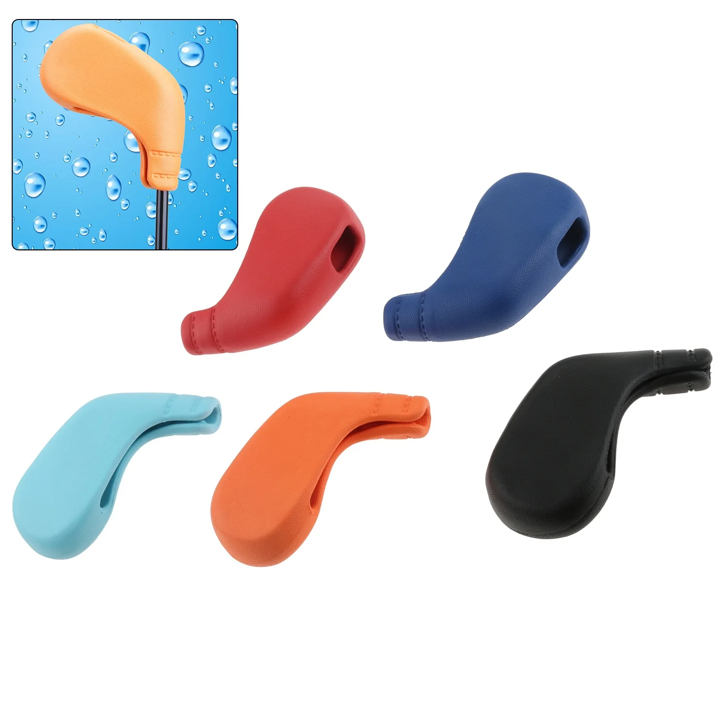 Set Tpe Waterproof Open Window Golf Headcover Red Blue Black