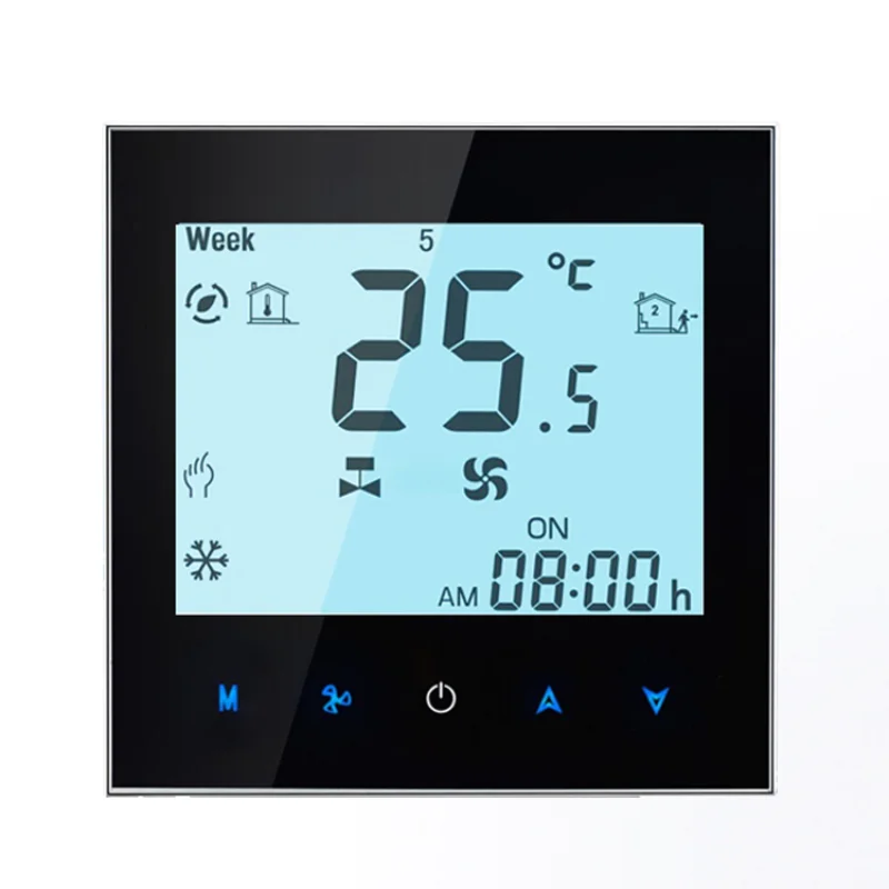 

BAC-1000 HVAC thermostat indoor digital touch screen temperature regulator fan coil unit smart wall