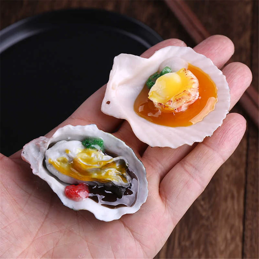 Фото имитация морепродуктов, реквизит для кухни, ресторана, отеля, магазина, украшение для магазина, искусственный поддельный чеснок, соус, устрица, гребешок, моллюск №4