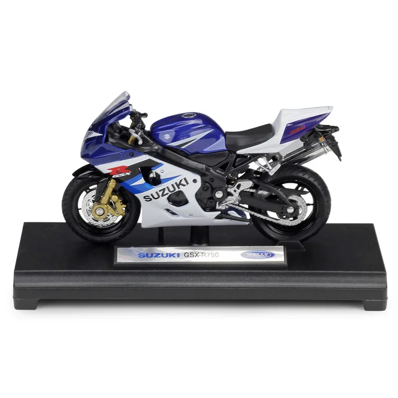 

Модель мотоцикла 1:18 Welly SUZUKI GSX R750, синяя, в коробке
