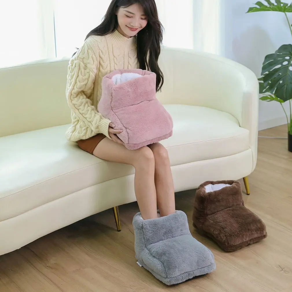 

2022 Новое поступление зимняя обувь с электрическим подогревом USB плюшевые теплые тапочки с подогревом моющиеся парные теплые ботинки аксесс...