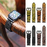 watch band carved adjustable faux leather universal retro wrist band for apple watch 1234