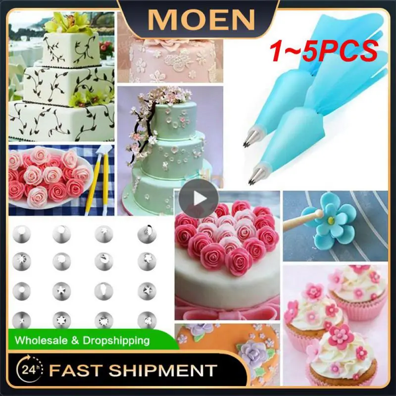 

Силиконовый кондитерский мешок для глазировки, 1-5 шт. + 6 предметов из нержавеющей стали