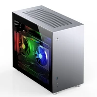 v10 all aluminum glass side through chassis atx power supply vertical installation graphics card itx mini