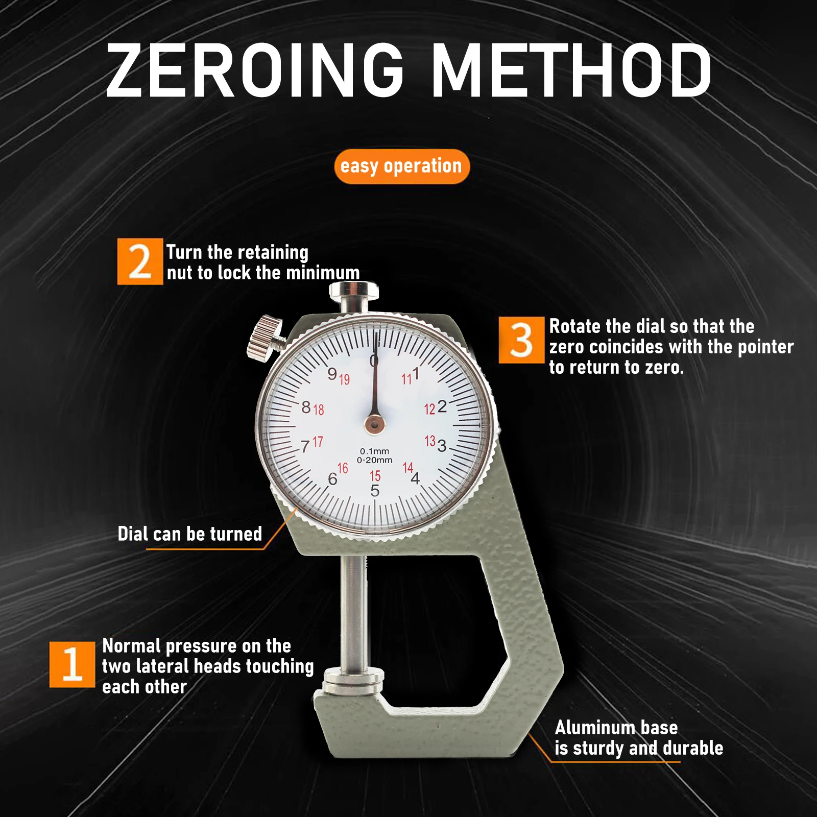 1 шт. измеритель толщины циферблата 0-20 мм