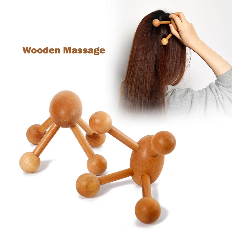 

1PC Wooden Neck Back Massage Roller Head Scalp Massager Octopus Claws Relax SPA Tool For Hair Growth Stress Relief Health Care