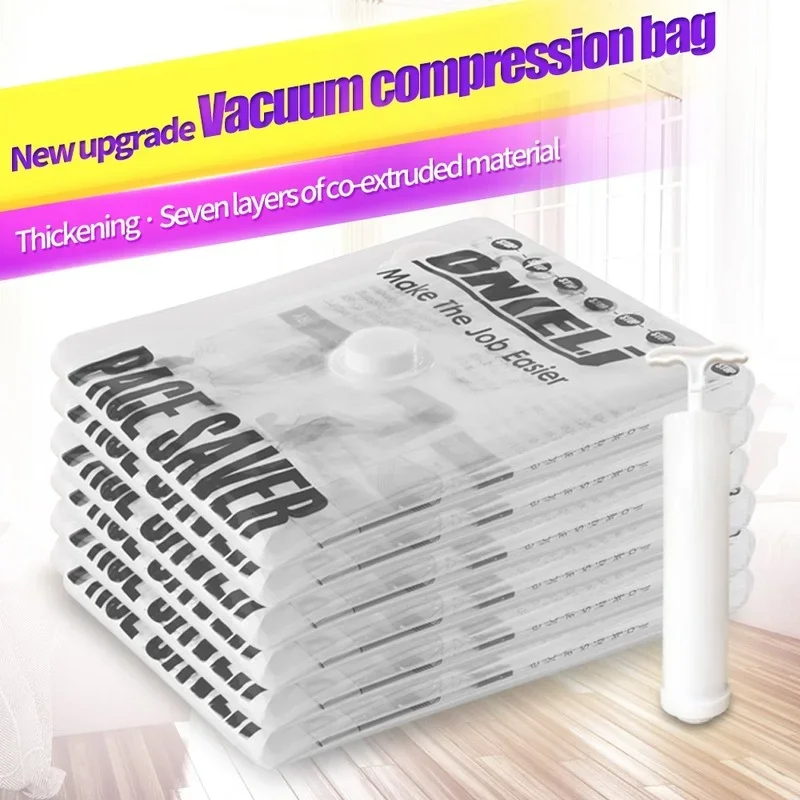 

6PCS Convenient Vacuum Bag Storage Organizer Transparent Clothes Organizer Seal Compressed Travel Saving Space Bags