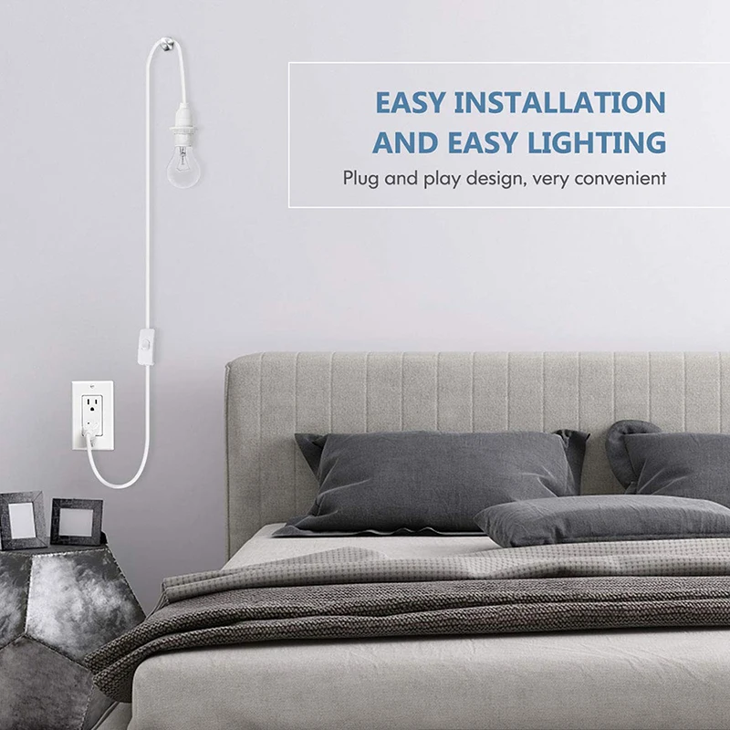 

1.8m Power Cord Cable E27 Lamp Base Holder EN Hanging Pendant LED Bulb Socket