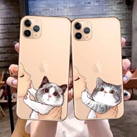 funny dont kiss me cute cat phone case for iphone 13 12 11 pro max x xr xsmax 7 8 6 6s plus 12 13 mini soft tpu clear back case