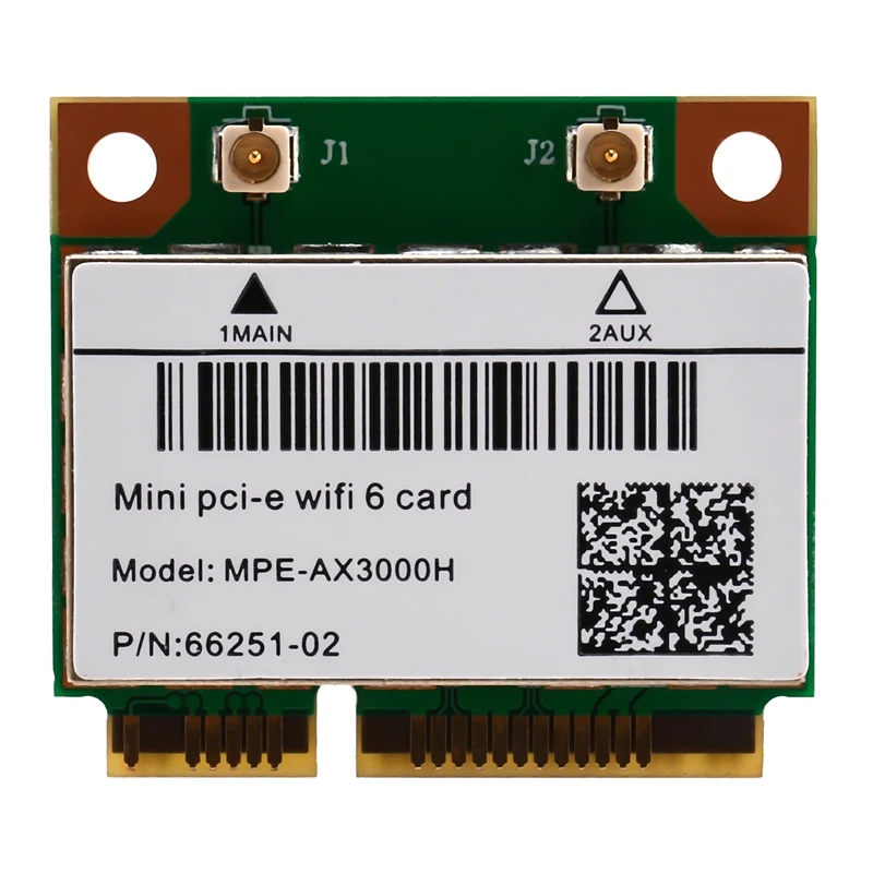 

RISE-MPE-AX3000H Dual Band Wifi 6 Card 802.11Ax Wireless Half Mini PCI-E Wifi Card PCI Express Network Adapter