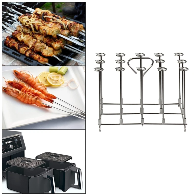 

Подставка для вертела из нержавеющей стали, вертикальный держатель для шампуров с подставкой, аксессуары для фритюрницы из стали