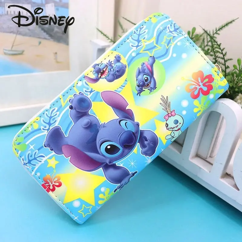 Disney Stitch New Women's Wallet Fashion High Quality Long Men's Wallet Cartoon Versatile Casual Multi Card Storage Bag