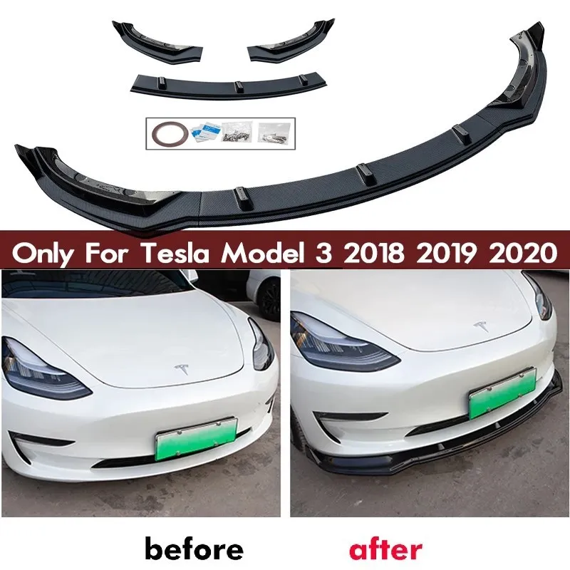 

3 шт., декоративная лента для переднего бампера автомобиля Tesla Model 3