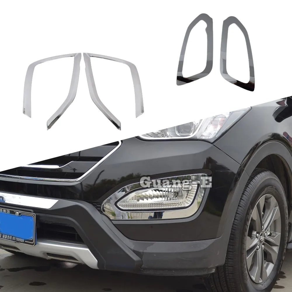 

Обложка для автомобильного стайлинга, хромированная для Hyundai IX45, SantaFe 2013, 2014, 2015, 2016, 2017, 2018, передняя противотуманная фара, деталь отделки рамы