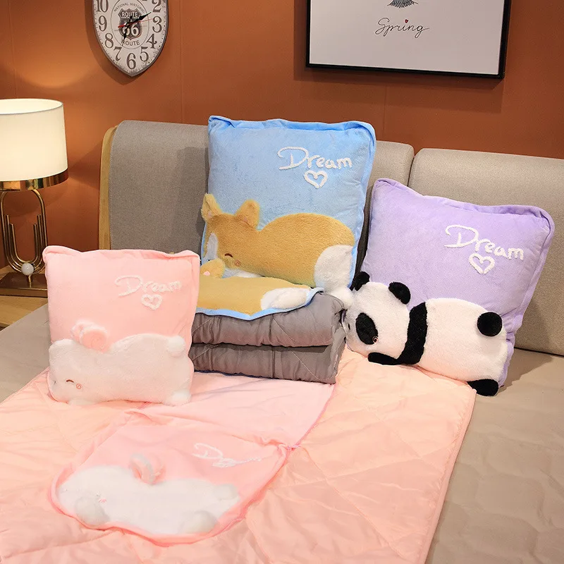 

Creative Cute Animals Panda Foldable Pillow Blanket Multi-function Cushion Sofa Bed Air Condition Quilt Portable Warm Blankets