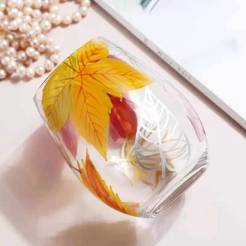 Хрустальная стеклянная чашка с ручным рисунком креативные бокалы для