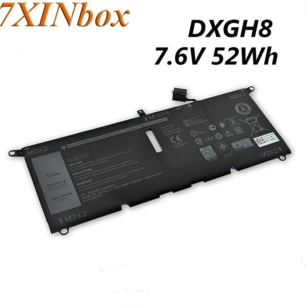 7xinbox DXGH8 7 6 V 52Wh 0H754V P82G Оригинальный аккумулятор для ноутбука DELL XPS 13 7390 9380 9370 9370-D1605S