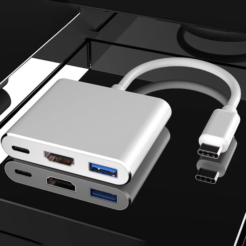 

Usb-разветвитель 3-в-1, совместимый с HDMI, быстрая зарядка