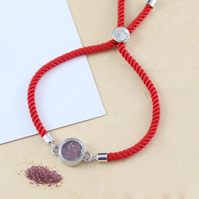 

9 Styles Fillable Empty Vial Glass Screw Cap Wishing Bracelets Adjustable Handmade Cord Bead Sand Hair Ashes Stone Pendant Gift