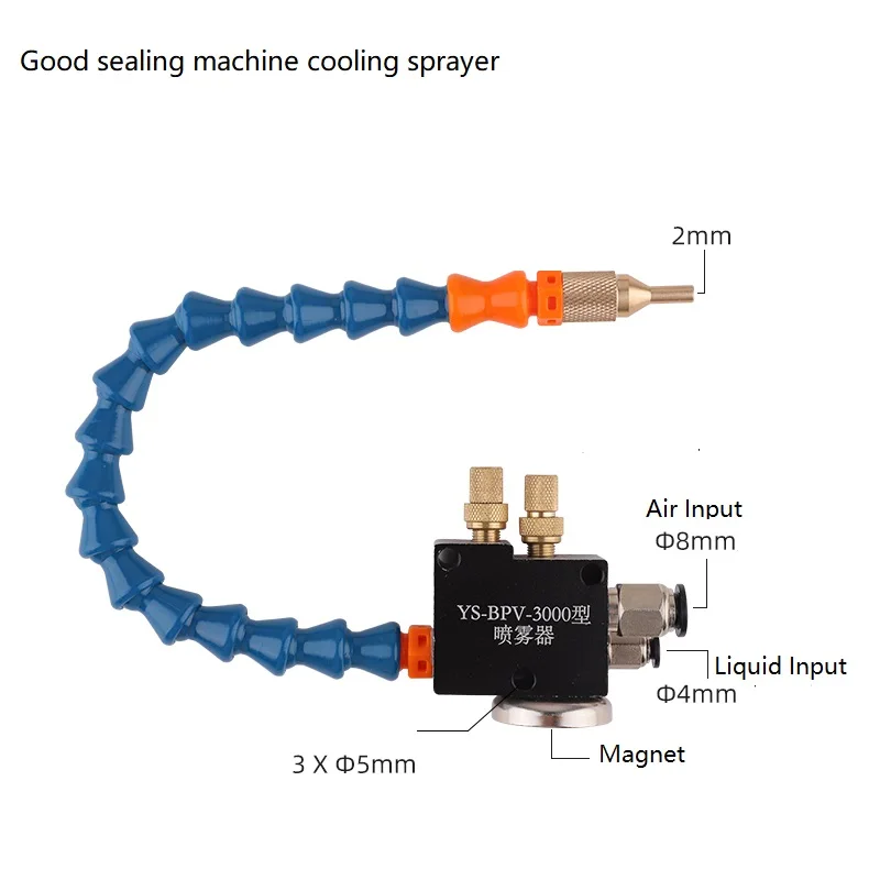 Mist Coolant Lubrication Cooling Sprayer Universal Brass Spray Port CNC Lathe Milling Drill Engraving Machine