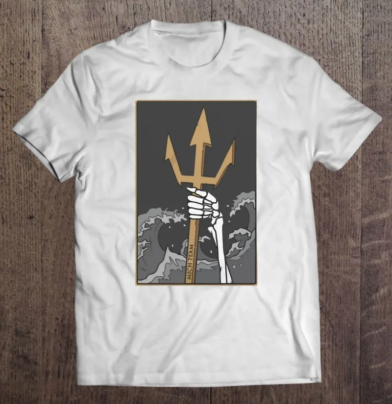 

Mich команда Trident скелет руки вперед наблюдать группы туман футболка для мужчин Harajuku Топ Мужская футболка винтажные мужские рубашки