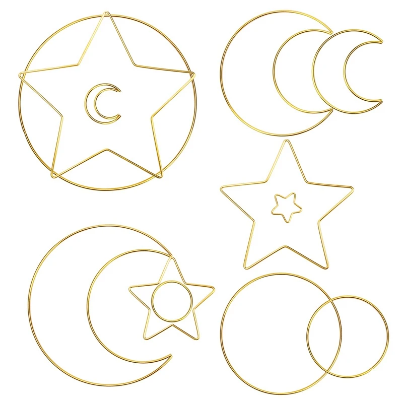 

12 шт. золотые металлические кольца Ловца снов, 4-размерные обручи для макраме, металлические фотокольца для рукоделия, домашний декор, Сваде...