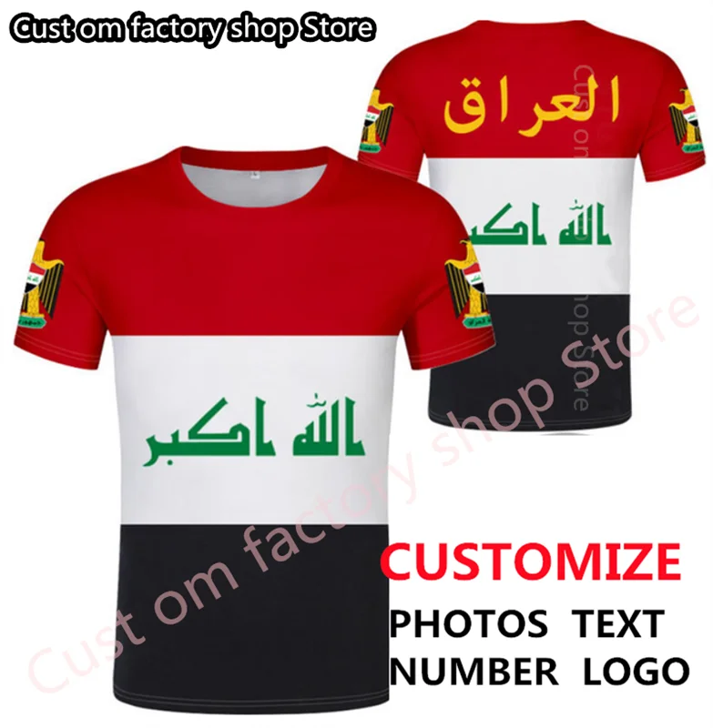 

IRAQ t shirt diy free custom made name number irq t-shirt nation flag iq country republic islam arabic arab print photo clothing