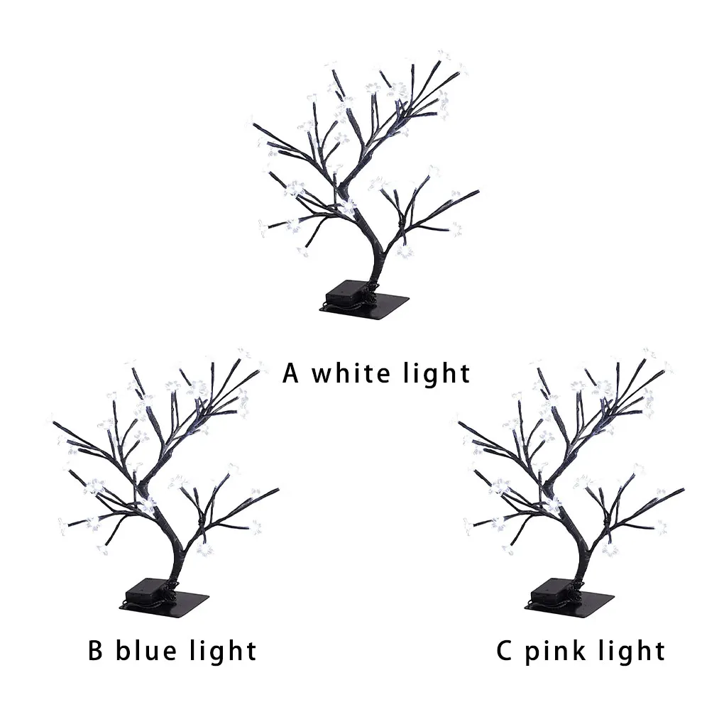 

Лампа в виде дерева сакуры, романтические лампы в форме цветка, домашний декор, бытовая имитация, светодиодный ночник, фотолампа, синий пода...