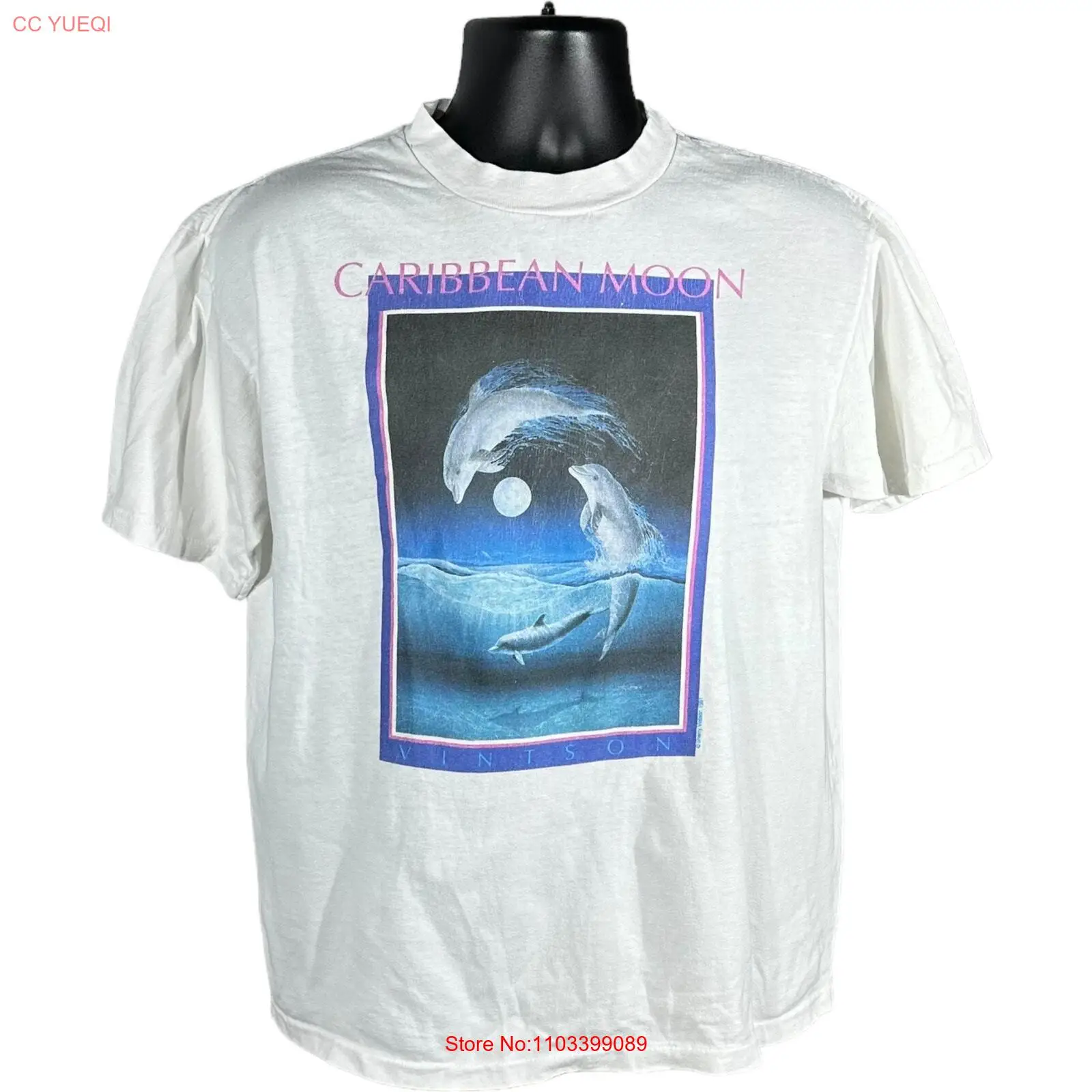 Винтажный тройник Карибская Луна дельфины 1991