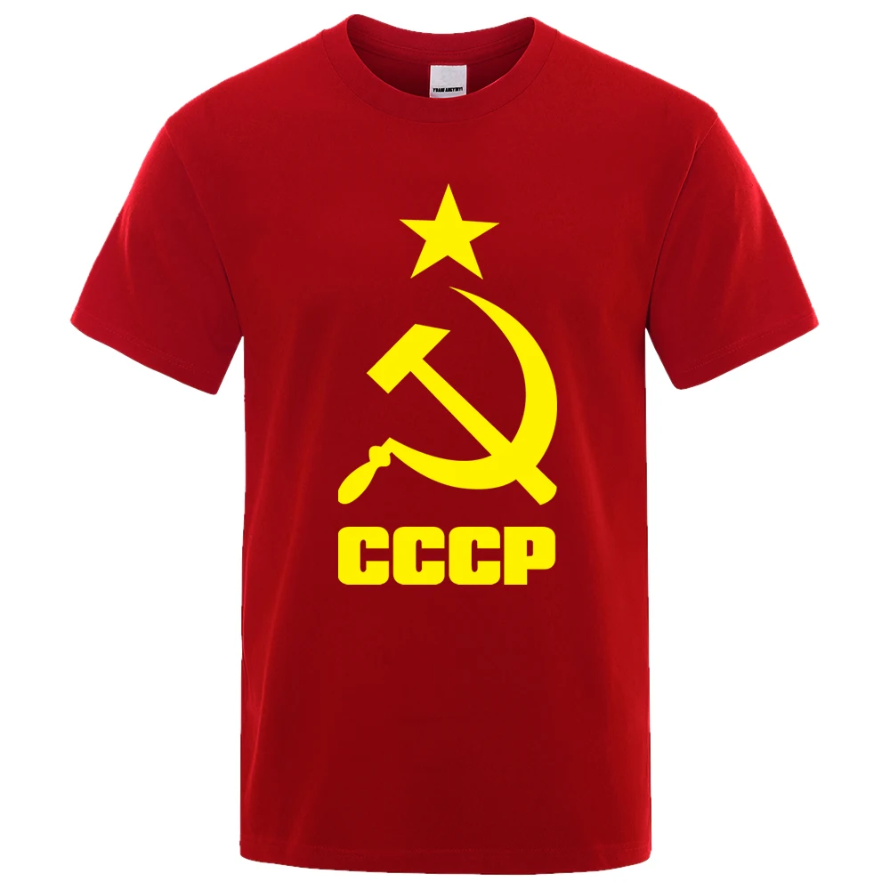 

Футболка мужская с коротким рукавом, брендовая тенниска с круглым вырезом, с надписью СССР и надписью СССР, лето 2021