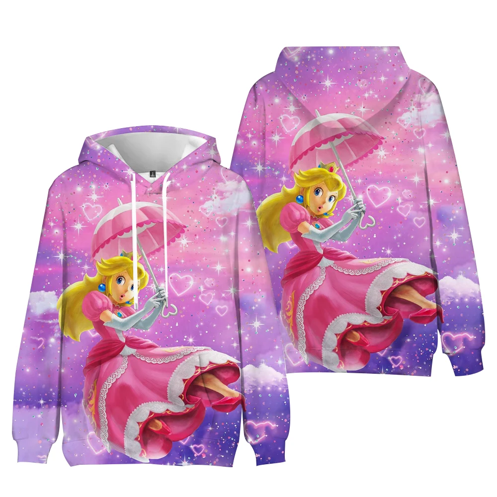 3D Супер Братья Марио персиковая принцесса короткая пленка бригитт толстовка с