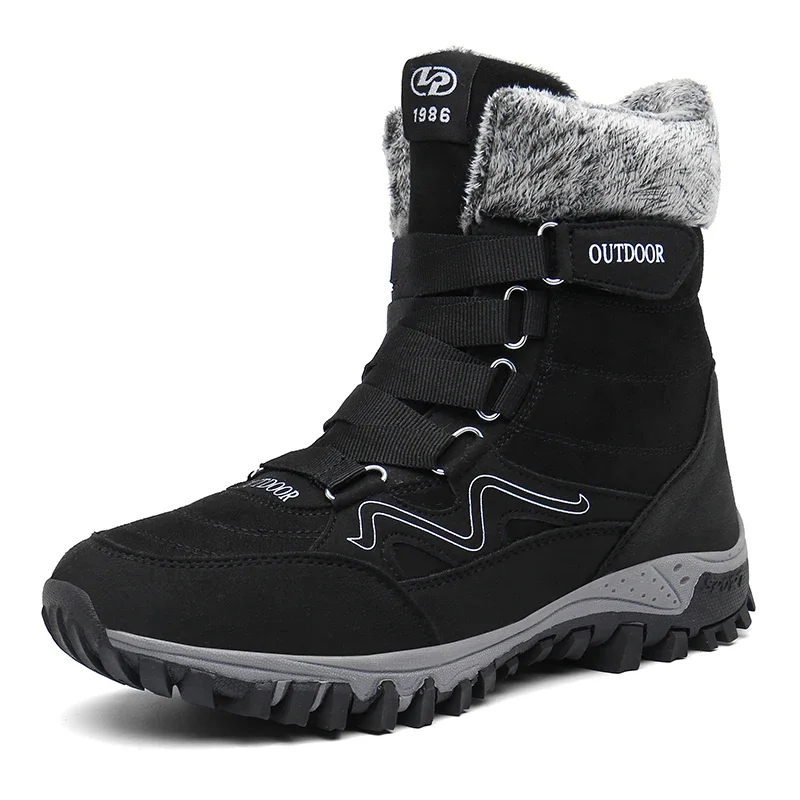 

Новые зимние мужские ботинки для снежной погоды, меховые плюшевые теплые мужские ботильоны, мужские водонепроницаемые ботинки, уличные Нескользящие походные ботинки, Рабочая обувь
