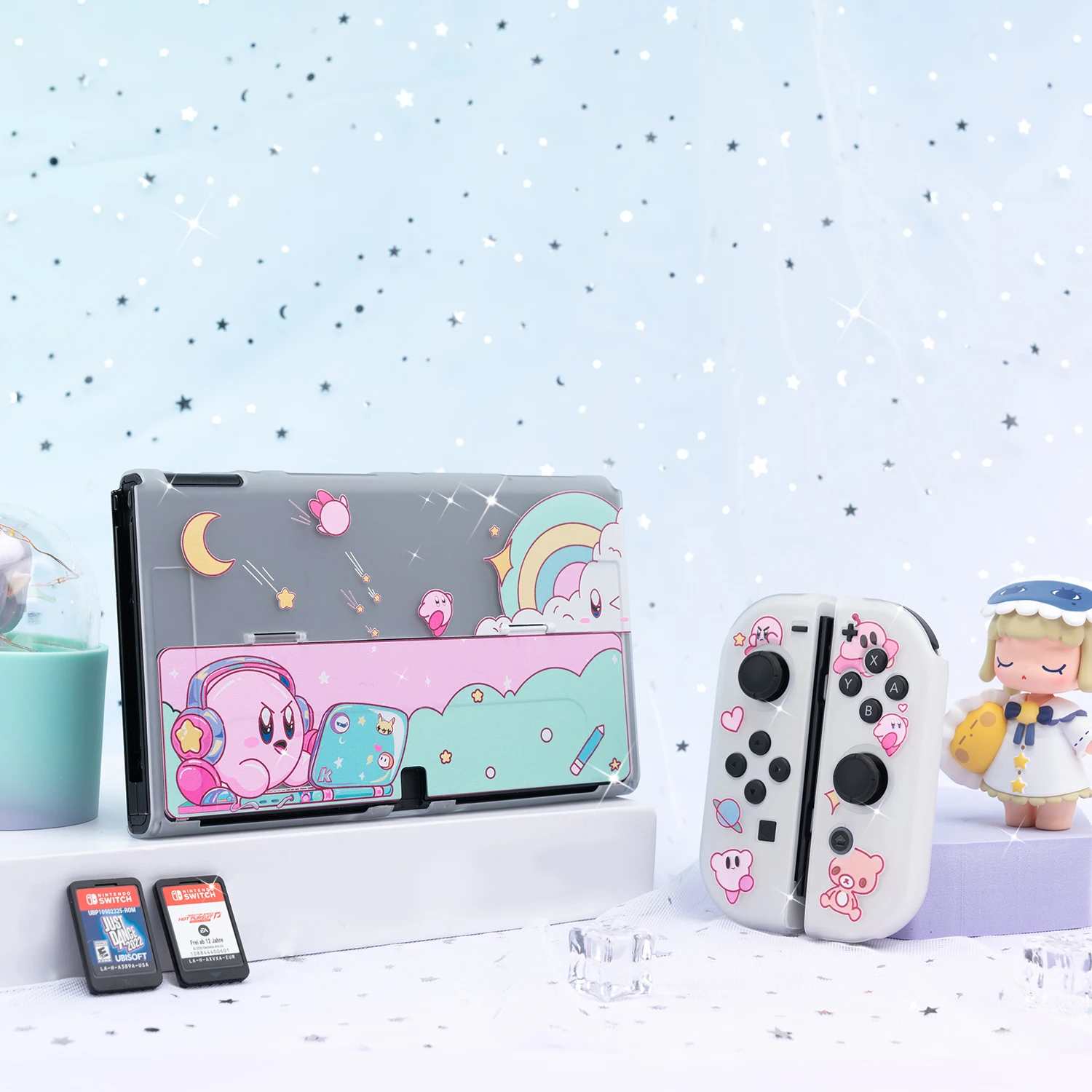 Аниме Funda Nintendo Switch OLED Мягкий защитный чехол TPU Белый Чехол JoyCon контроллер игровой