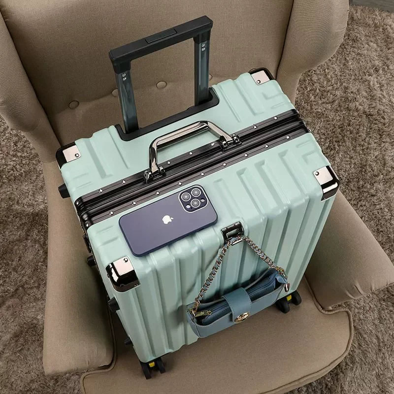 New trolley case, female aluminum frame luggage, male large capacity travel case, thickened password box, hook mounted chassis