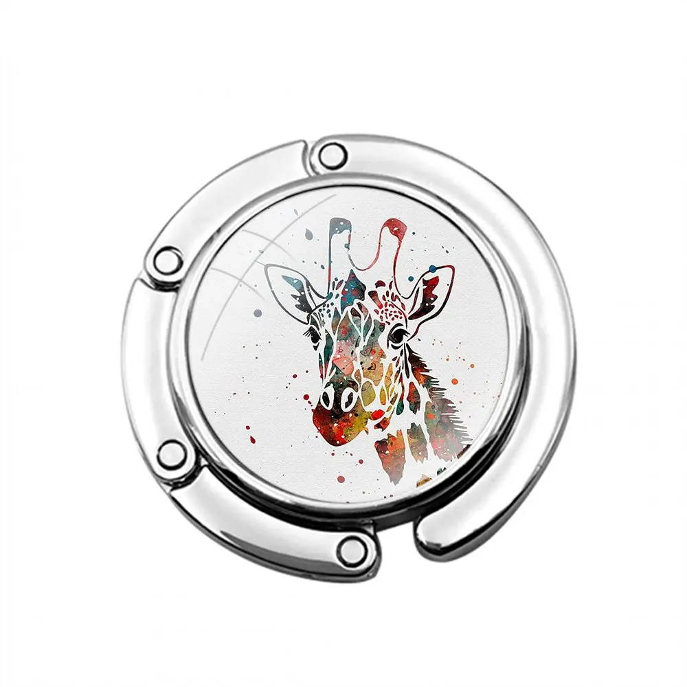 Складной крючок для кошелька с милым животным и рисунком жирафа хранения женской