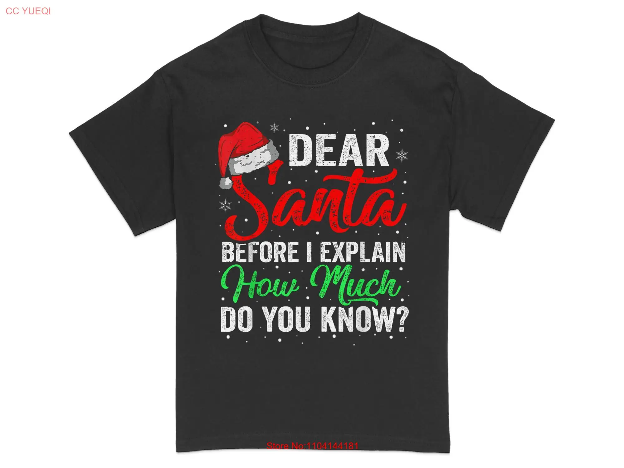 Забавная рождественская футболка Дорогой Санта-Клаус перед объявлением сколько