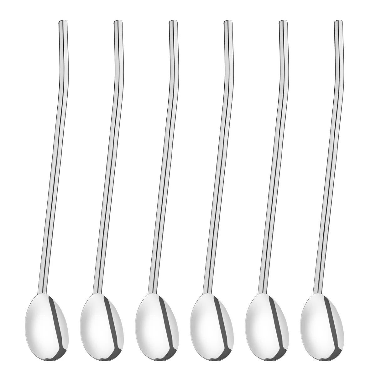 

Straws Spoon Metal Straw Reusable Stainless Steel Drinking Spoons Oil Burner Cocktail Pennis Mint Julep Child Silver Slush