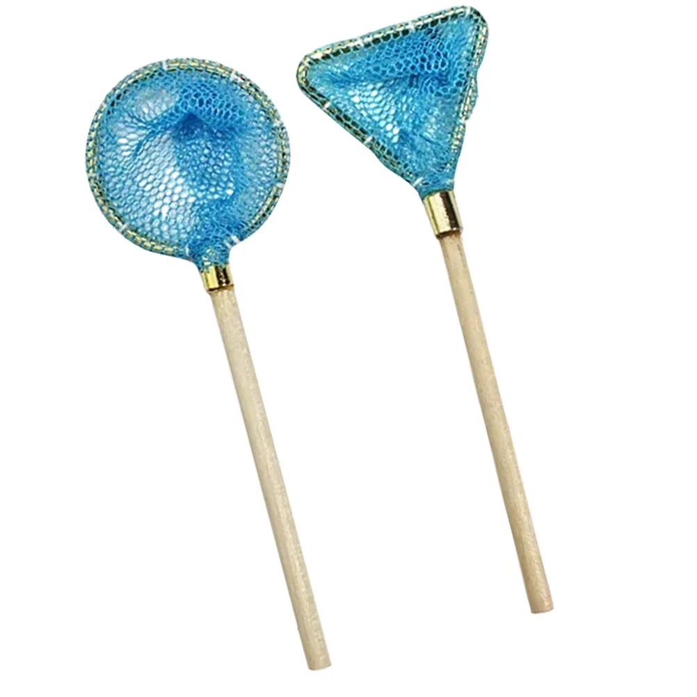 

2 Pcs Toy Minihouse Tool Mini Tool Mini Fishing Mesh Children Mini Toys Simulated Fishing Net Small Tools Toy Fishing Mesh Decor
