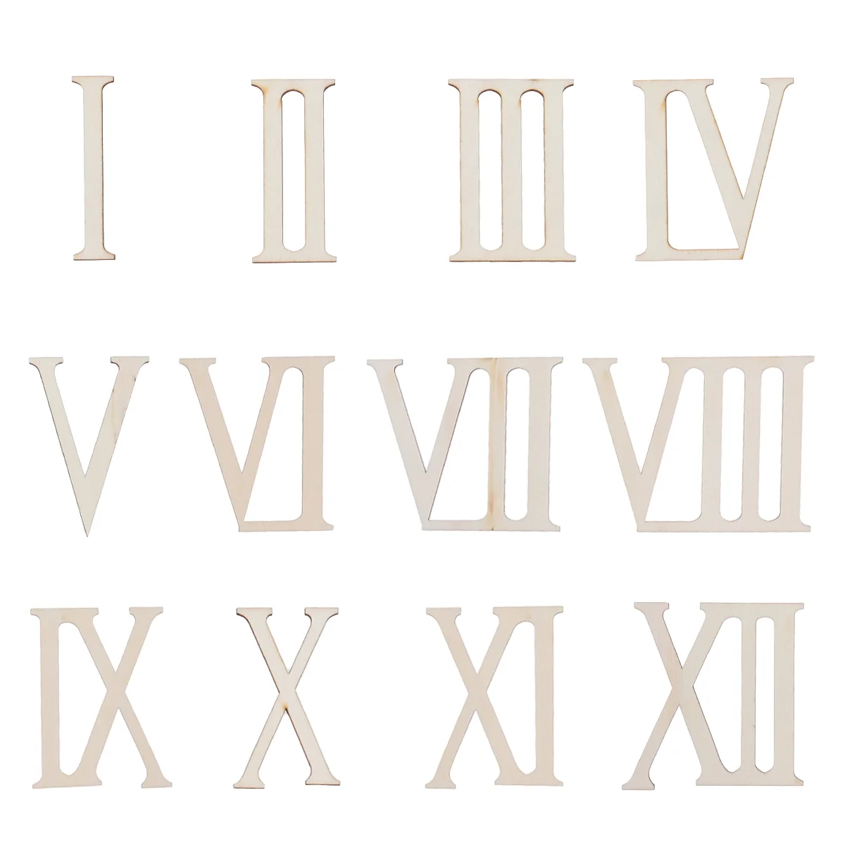 

12pcs Wooden Roman Numerals Shape Wood Numerics Numbers DIY Household Bedroom Ornaments Craft Decoration Gift