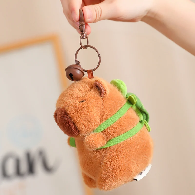 12 см Kawaii Plushies брелок мини милая плюшевая игрушка капибара клубника лягушка шляпа