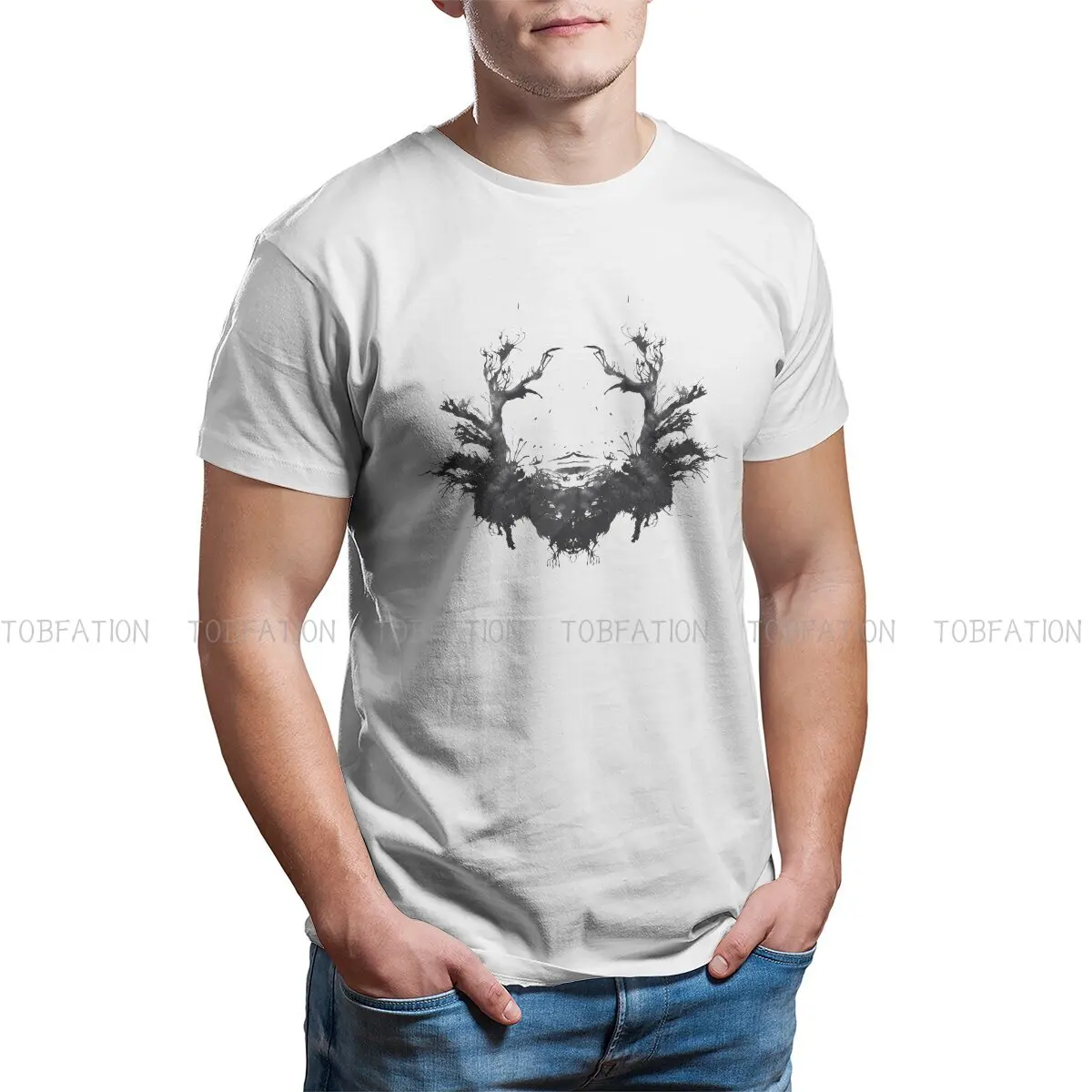 

Футболка мужская Базовая из чистого хлопка, с рисунком под штыри