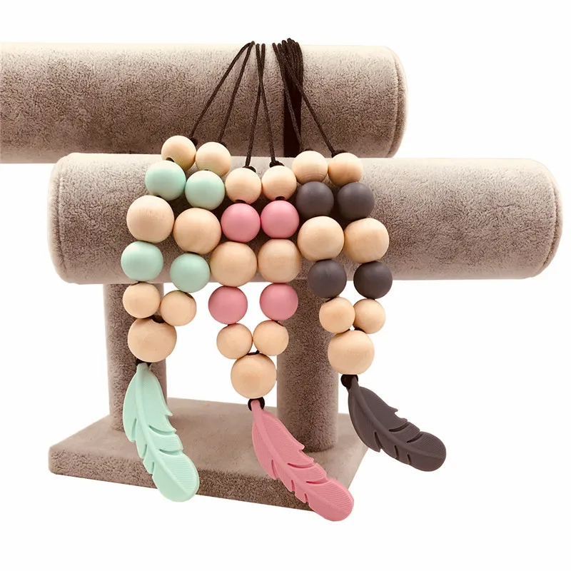 

Newest Candy Colors Born Toy Wooden Trojan Teether Baby Birthday Gift Bodhi Seed Unisex Pendant Necklaces Kawaii Korean Fashion