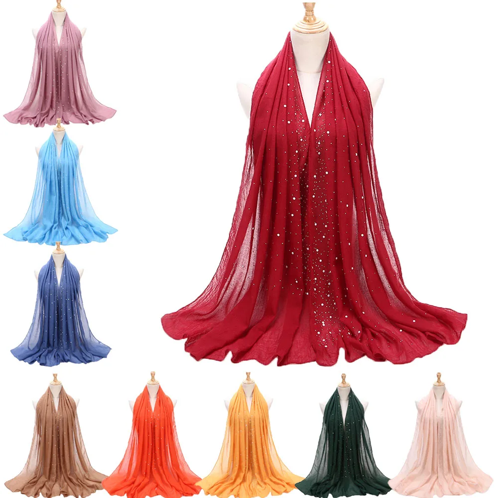 

2022 Woman Scarf Muslim Shawls Hijab Turban Islamic Arabic Dubai Headscarf Soft Cotton Elegant Foulard Femme Wrap Head Scarves